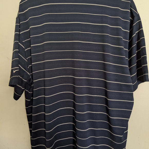 Nike Golf Dri Fit Mens Blue/White Striped Short Sleeve Polo XL - Picture 4 of 5